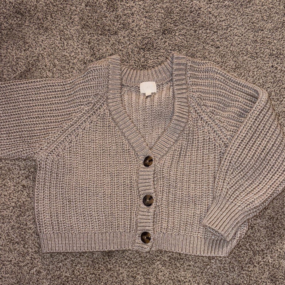 H&M Gray Knit Cardigan Sweater